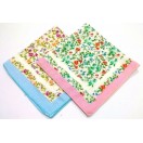Set of 2 Ladies Women's Floral Flower Cotton Handkerchief Hankies - 13" x 13"- 21